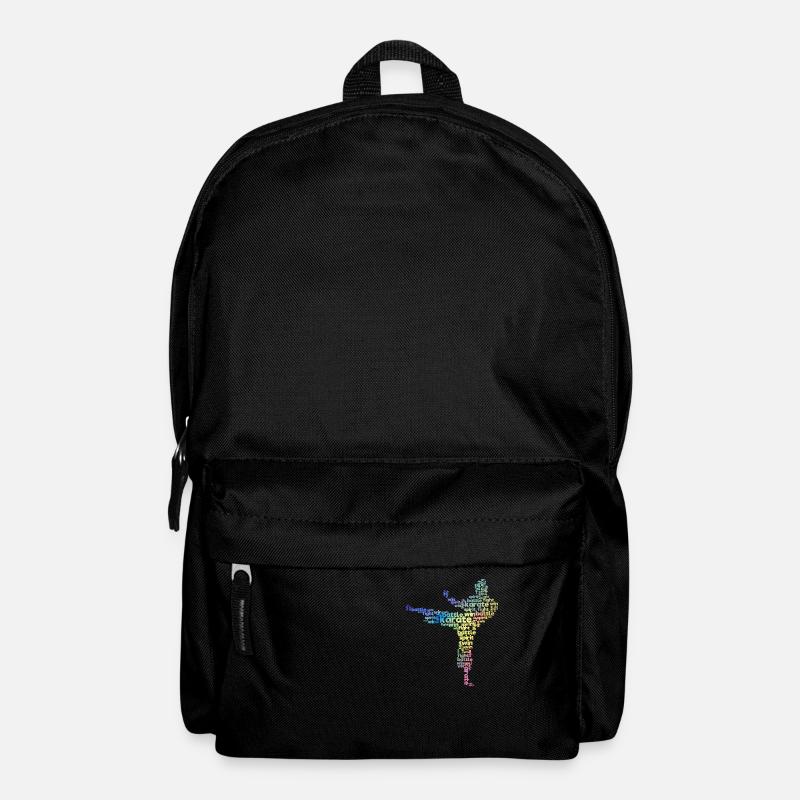 Karate Martial Arts Word Cloud Okinawan Japanese - Backpack - black