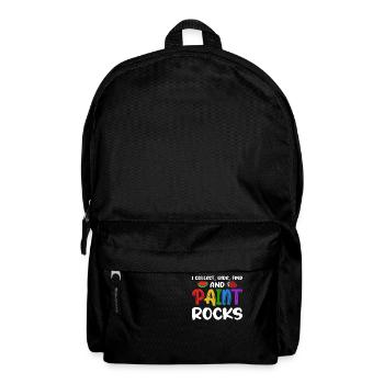 I Collect, Hide, Find And Paint Rocks - Backpack - black - Front
