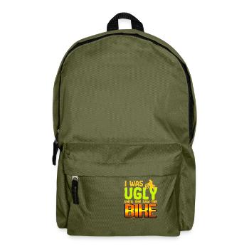 Motorbike I Was Ugly Until She Saw The Bike - Backpack - olive green - Front