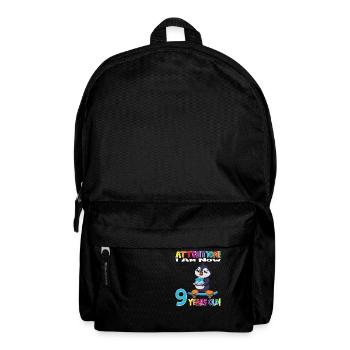 Anniversaire pingouin J’ai maintenant 9 ans - Sac à dos - noir - Devant