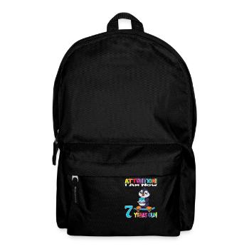 Penguin Birthday I Am Now 7 Years Old - Backpack - black - Front