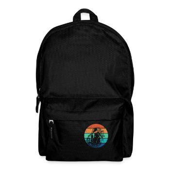 Retro Vintage Pferde Design mit Blumen - Rucksack - Schwarz - Vorne