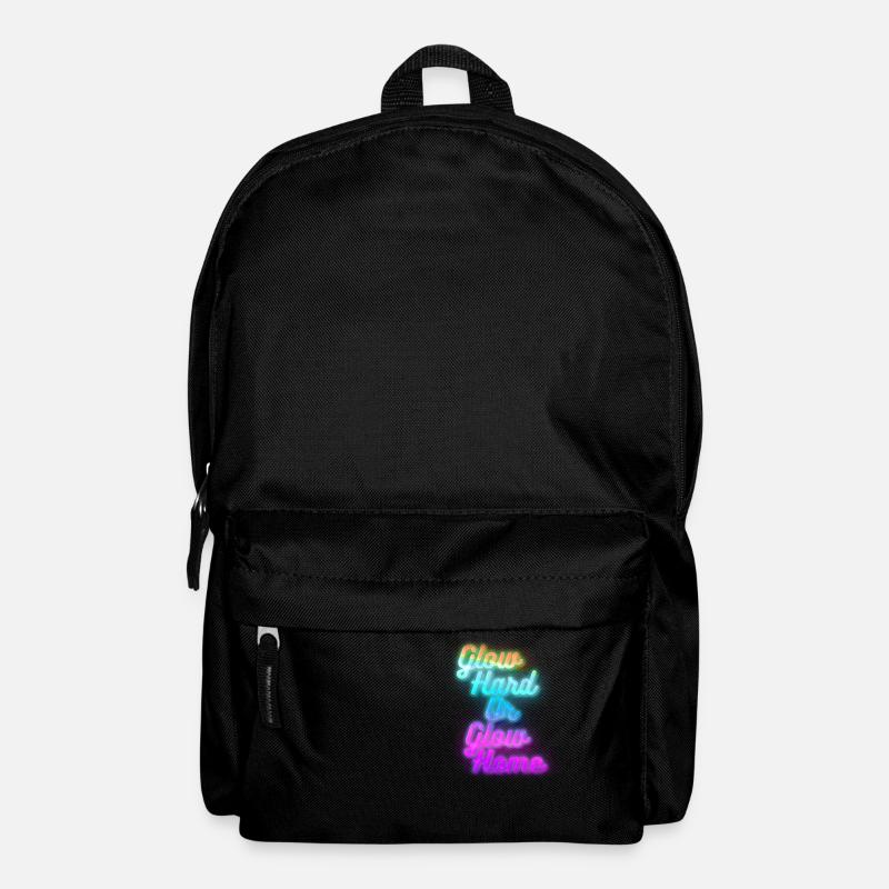 Glow Hard oder Glow Home - Rucksack - Schwarz