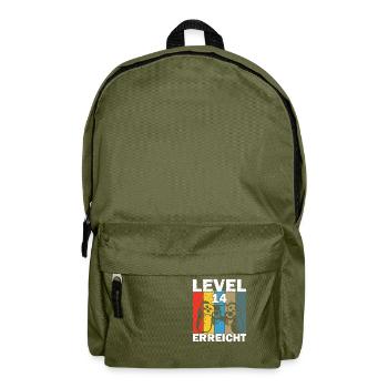 Level 14 Erreicht Gamer - Rucksack - Olivgrün - Vorne