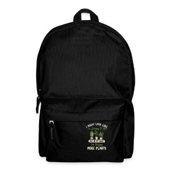 Funny Plant Lover I Might Look Like I'm Listening - Rucksack - Schwarz - Vorne