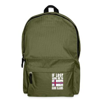 Faroe Islands Flag Saying - Backpack - olive green - Front