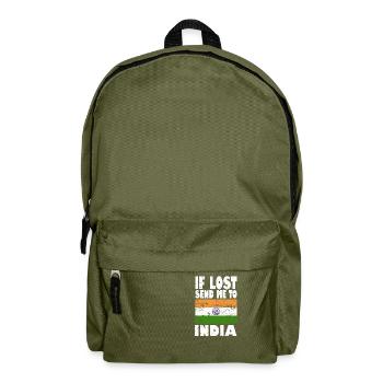 Drapeau de l’Inde - Sac à dos - vert olive - Devant