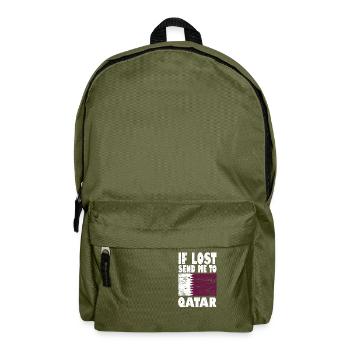 Qatar Flag Slogan - Backpack - olive green - Front