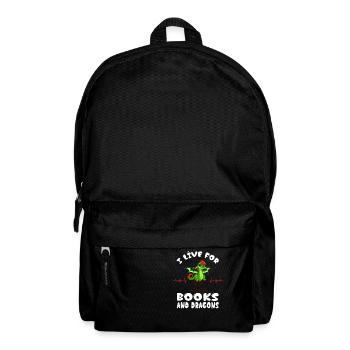 I live for books and dragons Heartbeat Library - Backpack - black - Front