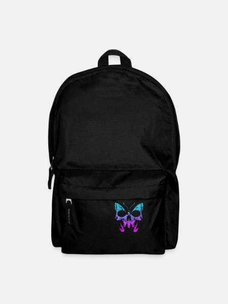 Squelette d’os du crâne de papillon gothique - Sac à dos - noir