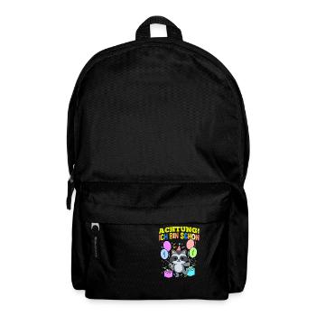 Achtung Ich Bin Schon 1 Tier Geburtstag Waschbär - Rucksack - Schwarz - Vorne