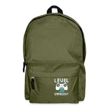 Level 20 Erreicht Gamer - Rucksack - Olivgrün - Vorne