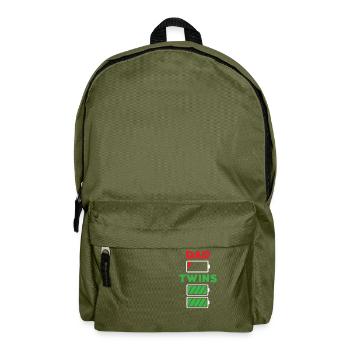 Papa Twins Father Energy Battery Empty - Backpack - olive green - Front