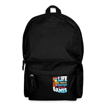 Life Gets Better With Games Retro Quiz Gamer - Backpack - black - Front