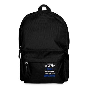 Rien ne me fait peur ma femme est Ardéchoise - Sac à dos - noir - Devant