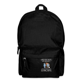 Kaffee redet nicht Kaffee jammert nicht ich mag Ka - Rucksack - Schwarz - Vorne