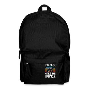 Turtle Tshirt Reptiles Children Men Women - Backpack - black - Front