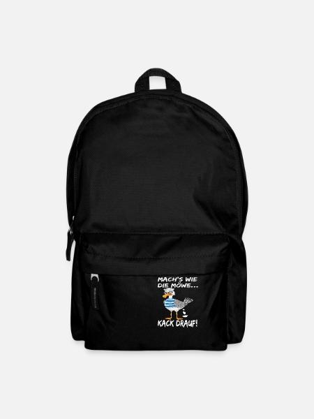 Coole Möwe Mach's Wie Die Möwe Kack Drauf! - Rucksack - Schwarz