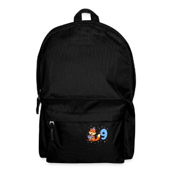 Mit Fuchs - Jungen Geburtstag 9 Jahre - Rucksack - Schwarz - Vorne