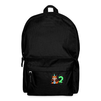 Mit Roter Panda - Kinder Geburtstag 2 Jahre - Rucksack - Schwarz - Vorne