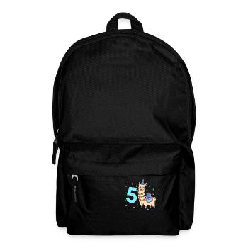 With llama - children's birthday 5 years - Backpack - black - Front