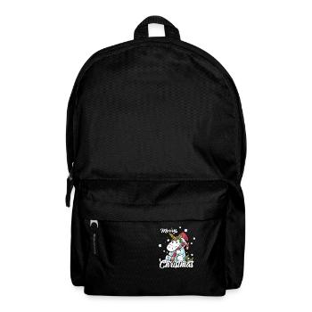 Joyeux Noël Licorne Cadeau veille de Noël - Sac à dos - noir - Devant