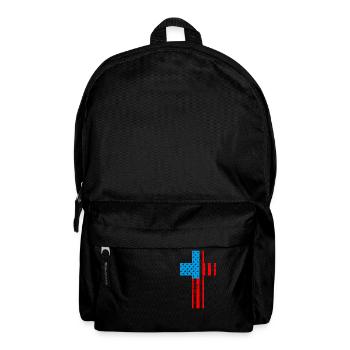 American Flag Cross Christianity USA - Rucksack - Schwarz - Vorne