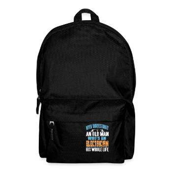 Never Underestimate Old Man Who's AN Electrician - Rucksack - Schwarz - Vorne