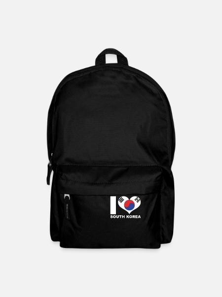 J’adore le drapeau du cœur de la Corée du Sud La Corée du Sud - Sac à dos - noir