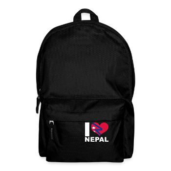 J’adore le drapeau du cœur du Népal - Sac à dos - noir - Devant