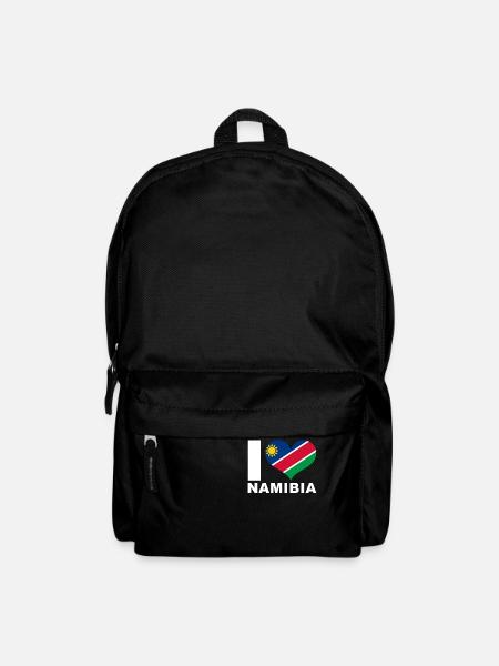 Ich liebe Namibia Herz Flagge Namibia - Rucksack - Schwarz