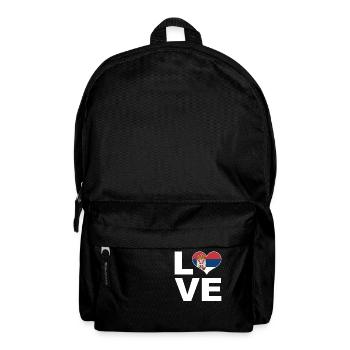 I love Serbia heart flag Serbia - Backpack - black - Front