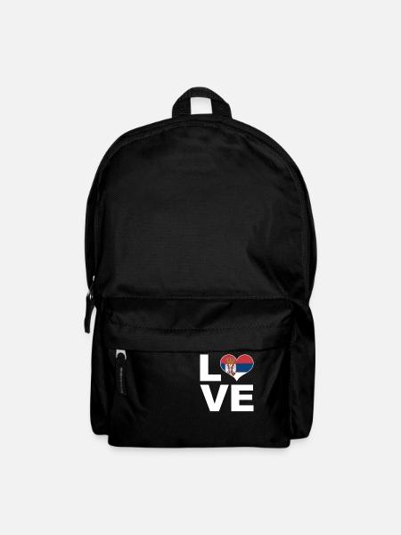 Ich liebe Serbien Herz Flagge Serbien - Rucksack - Schwarz