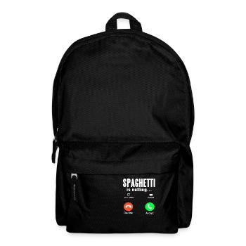 Spaghetti Is Calling Cool Funny Designs T-Shirt - Backpack - black - Front