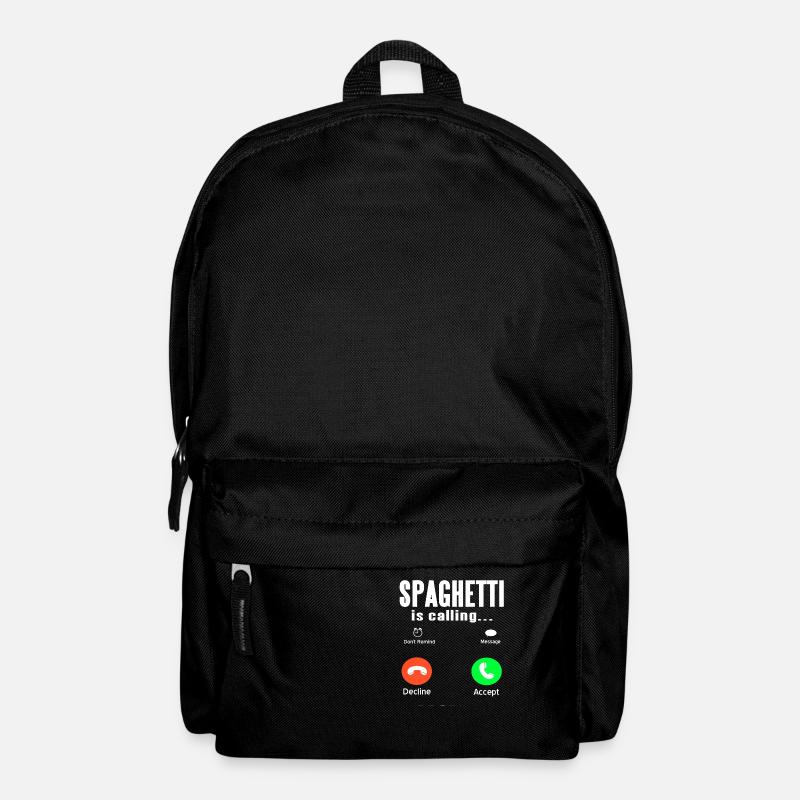 Spaghetti Is Calling Cool Funny Designs T-Shirt - Rucksack - Schwarz