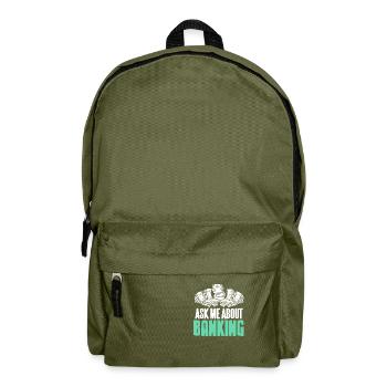 Posez-moi des questions sur banking Cool Retro Banker T-Shirt - Sac à dos - vert olive - Devant