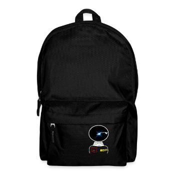 Roboter Weltraum Space beobachtet Warnschild - Rucksack - Schwarz - Vorne