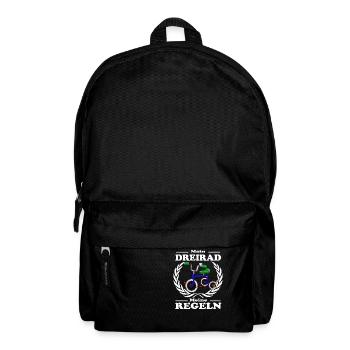 Mein Dreirad und meine Regeln. Kind mit Regeln - Rucksack - Schwarz - Vorne