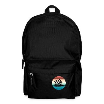 Kart Kartfahren Kartsport Retro - Rucksack - Schwarz - Vorne