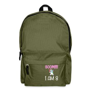 Dabbing birthday unicorn for kid 8 years old girl - Sac à dos - vert olive - Devant
