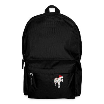 Santa Claus Donkey Christmas Tree Lights Funny - Backpack - black - Front