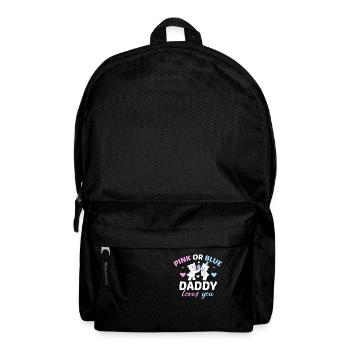 Pink or Blue Daddy Loves You Father Gender - Backpack - black - Front