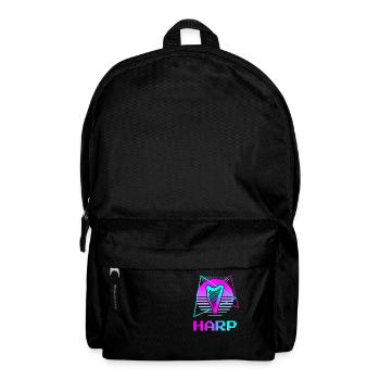Retro Vintage Classic Harp Instrument Guita - Backpack - black - Front