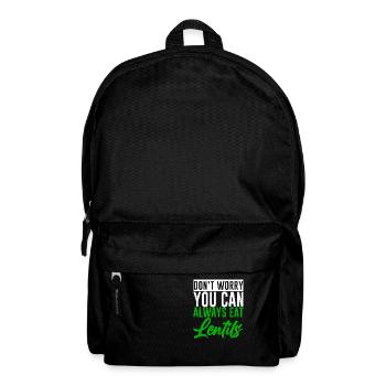 Don't Worry You Can Always Eat Lentils 2 - Rucksack - Schwarz - Vorne