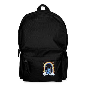 Drache Regenbogen Wolke Sterne - Rucksack - Schwarz - Vorne