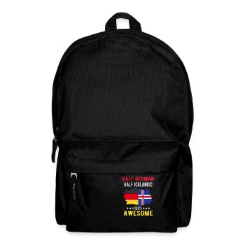 Halb Deutsch Halb Isländer - Rucksack - Schwarz - Vorne