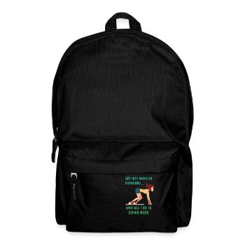 Lustiges Marathon Läufer Laufen Cross Country - Rucksack - Schwarz - Vorne