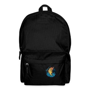 Fishing Tshirt Man Fisherman Rod Fishing Fishing - Backpack - black - Front