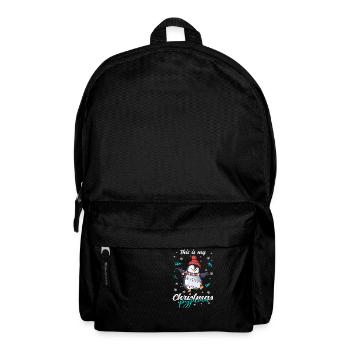 Pinguin Pyjama Weihnachten Schlafen - Rucksack - Schwarz - Vorne