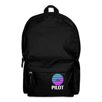 Retro Vintage Classic Pilot Aviation - Rucksack - Schwarz - Vorne